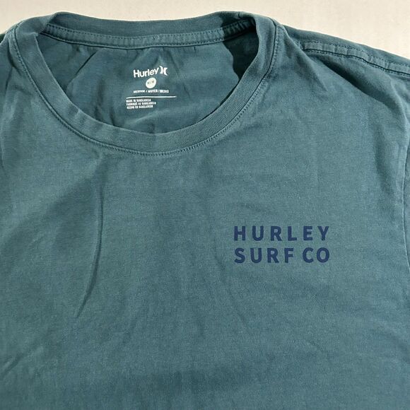 Hurley Surf Co, Men's Sunrise Diamond Back Short Sleeve T-Shirt in Teal, sz M - Picture 5 of 7